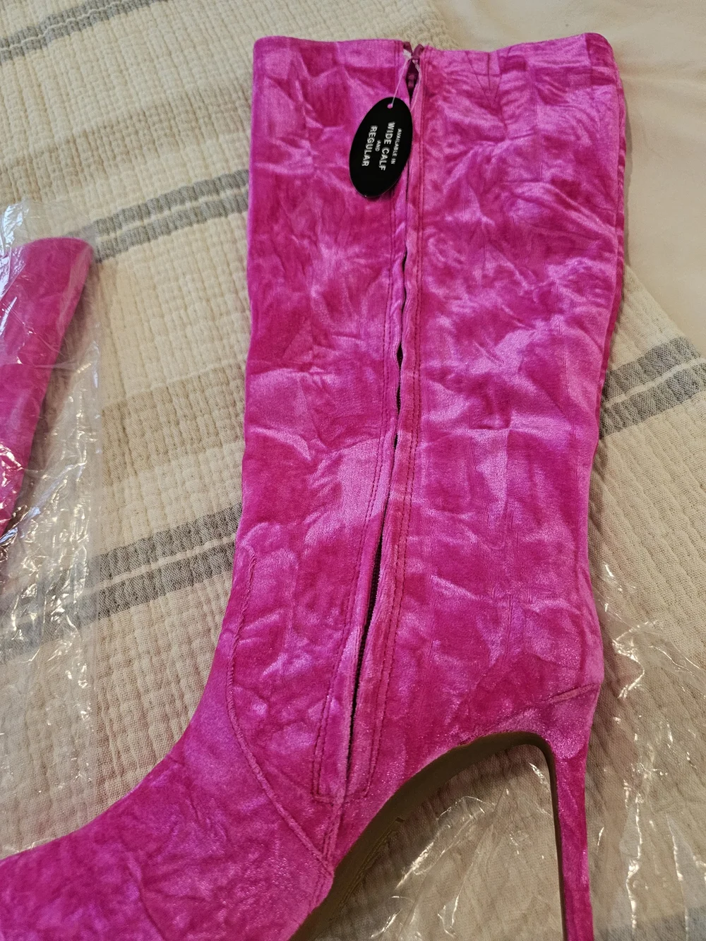 INC International Concepts Over-the-Knee Velvet Boots in Hot Pink